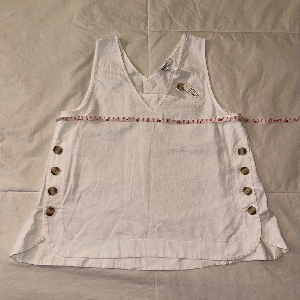 Madewell Linen Blend Tank with Buttons
